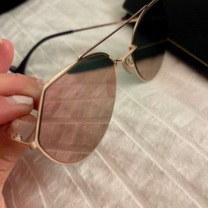 FENDI Light Pink Reflective Aviator Sunglasses